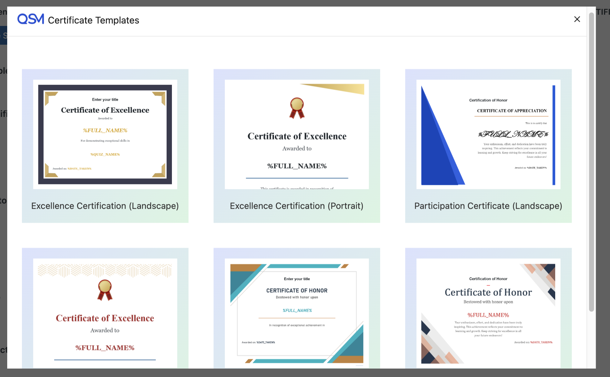 import certificate templates